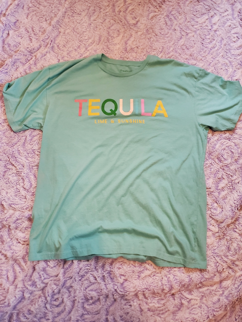 Maurices Mint Green Short Sleeve Tee with Multicolor TEQUILA Graphic